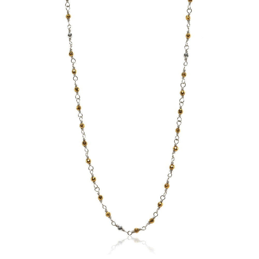 NWT Sara Blaine #10754 Shining Star Pyrite/Hematite Necklace